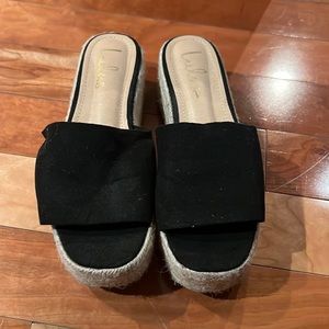 Black Suede Espadrille Sandals